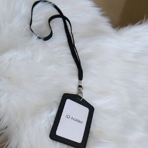 Black ID Holder with Lanyard
